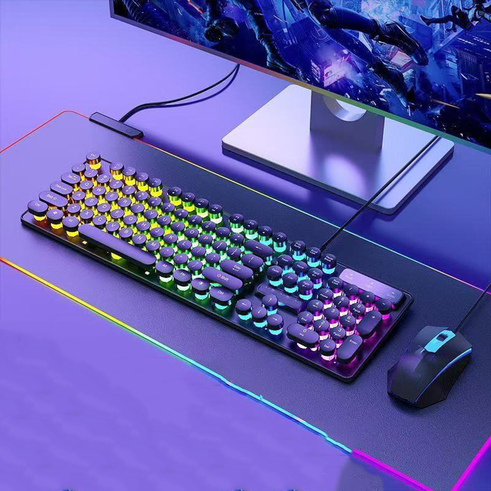 Anti-Ghosting Keyboard - Retro Daktilo Tarzı Metal Panel Klavye