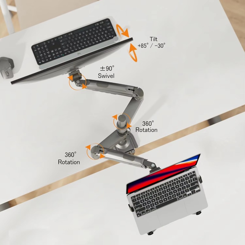 Dual Monitor Arm - Çift Kollu 2'si 1 Arada Kombine