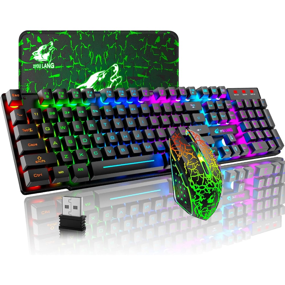 Anti-Ghosting Keyboard - 4000mAh Kablosuz Oyun Klavyesi ve Mouse