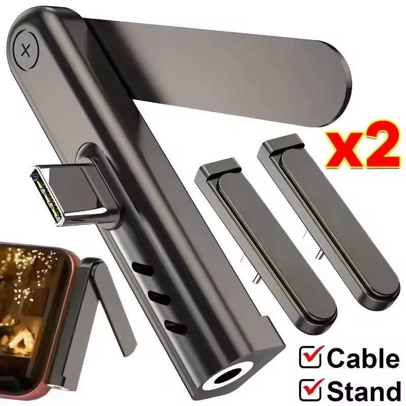 Headset Stand - 2/1 adet taşınabilir USB C 3.5mm