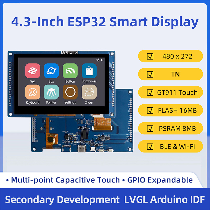 Dual Monitor Arm - ESP32 S3 4.3 İnç 480*272 Kapasitif