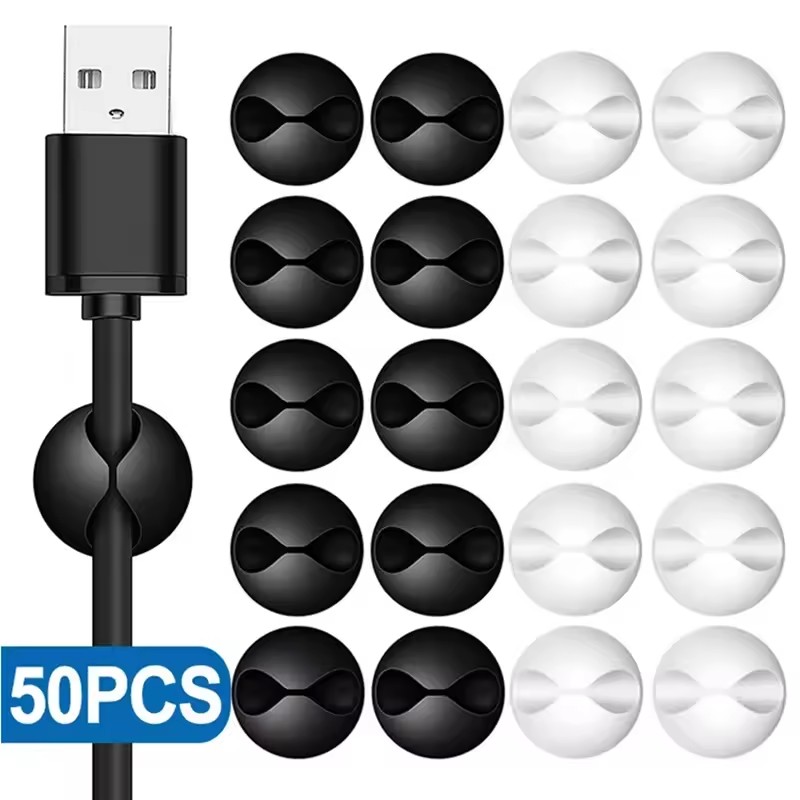 Headset Stand - 5/50 adet masaüstü duvar kablo klipsleri
