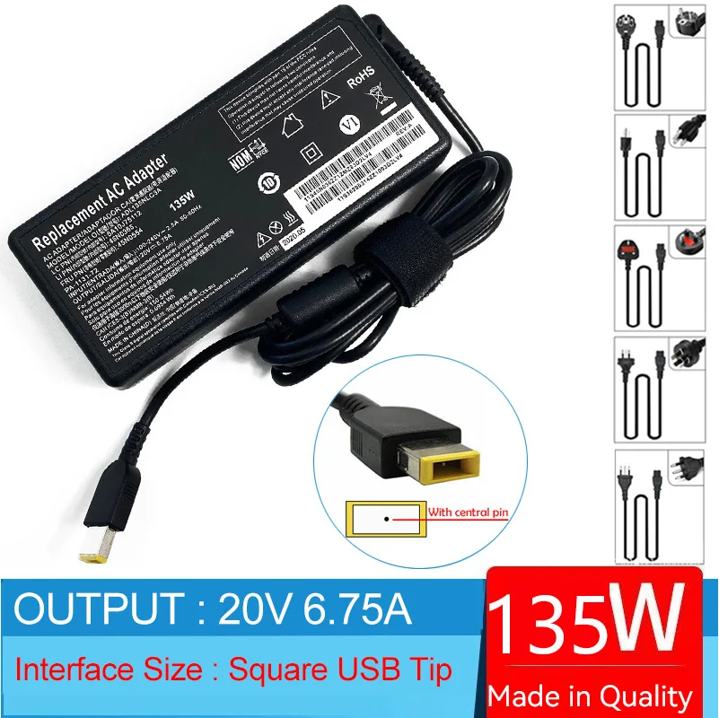 Pc Gaming Lenovo - 20V 6.135 W dizüstü Ac adaptör