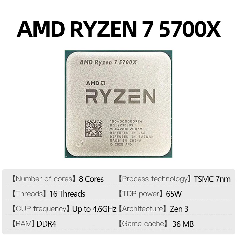 AMD R7 5700X Masaüstü İşlemci  - Pc Gaming High End incelemesi ve fiyatı