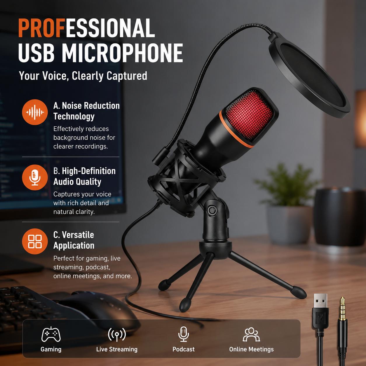 Profesyonel Oyun USB Kardioid  - Pc Gaming Youtube incelemesi ve fiyatı